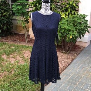New Navy Blue Lace Dress